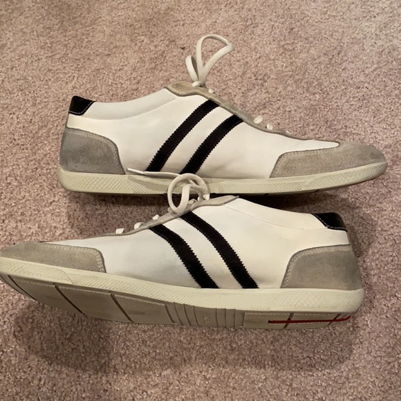 Prada Authentic Low Top White Gray Black Sneakers - Picture 10 of 10